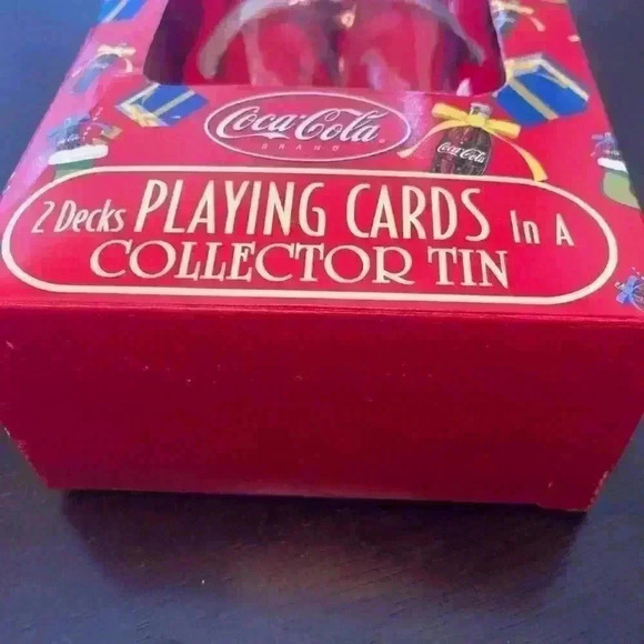 Coca Cola Vintage Santa Collectors Tin with two decks of cards NWT in BOX - Picture 13 of 14